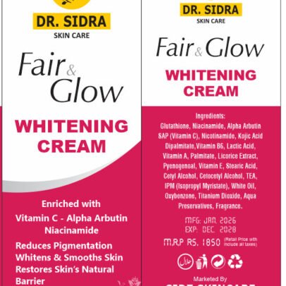Fair and glow whitening cream